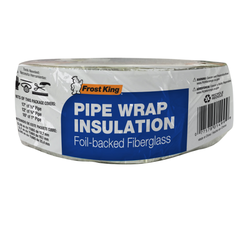 Home Intuition 25 foot Foiled Fiberglass Pipe Insulation Wrap, 3 Wide x 1  Thick 
